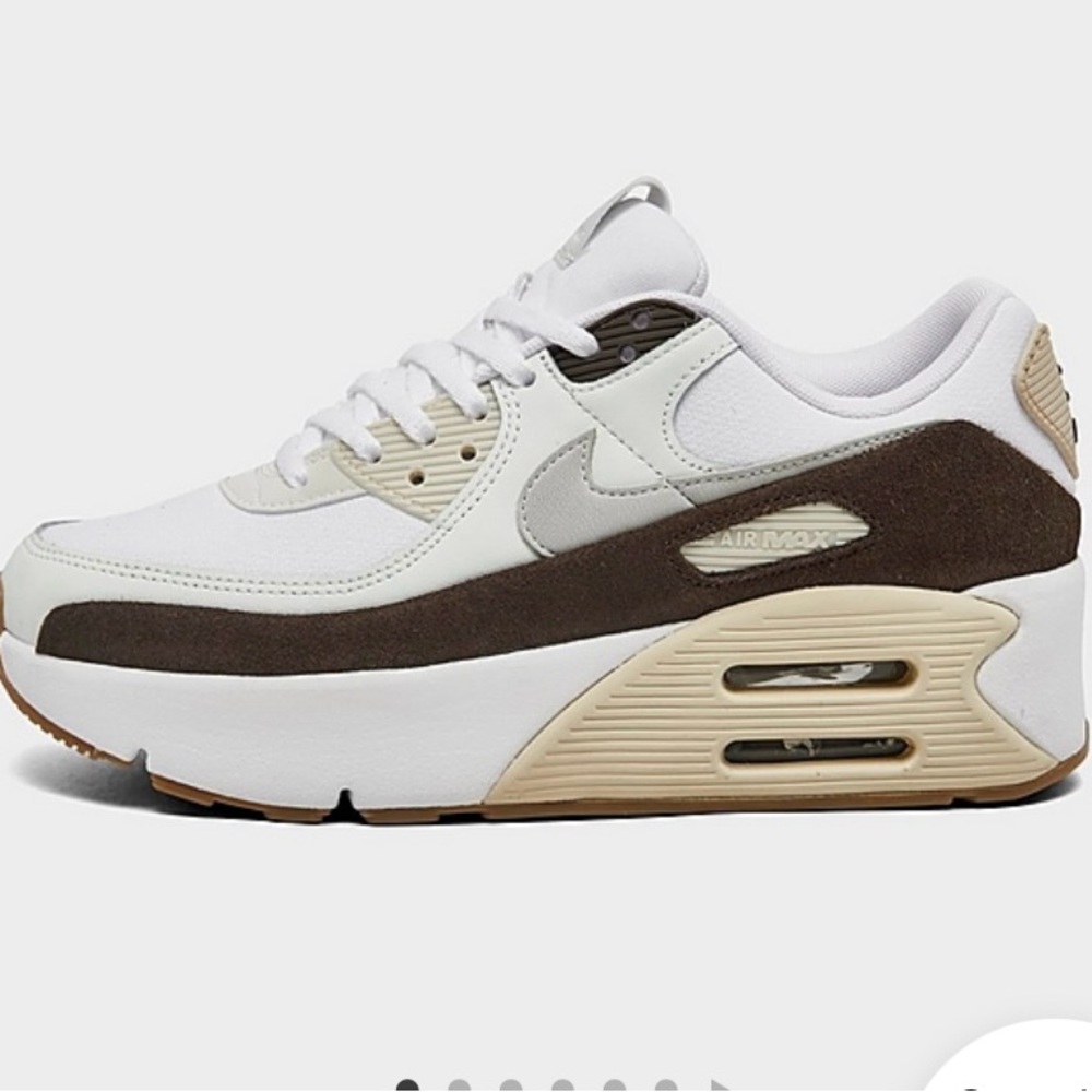 WOMEN'S NIKE AIR MAX 90 LV8 CASUAL SHOES white brown size 9